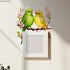 Colorful Bird Floral Switch Sticker Self-Adhesive Removable for Bedroom Living Room Background Wall Home Decor Art