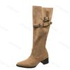 Fashion Pointed Toe Women High Boots Designer Fashion Shoes High Heels Chunky Elegant Shoes 2025 Autumn Trend Women’s Motorcycle Botas