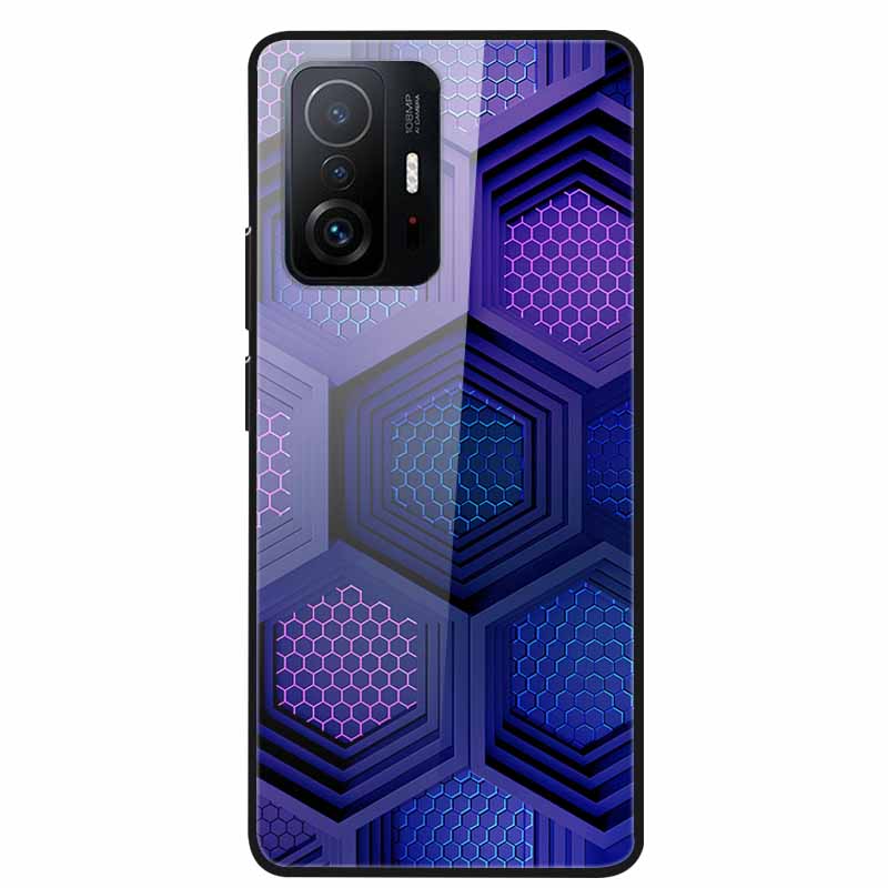 Case For Xiaomi 11T Pro Glass Hard Tempered Glass PC Phone Cover For Xiaomi Mi 11T 11 T Pro Shockproof Landscape Cute Capa Coque