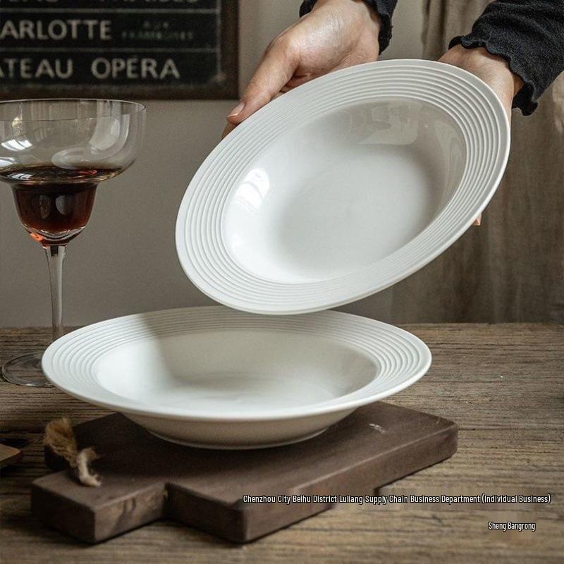 

Simple High-Quality Ceramic Salad and Soup Deep Plate
