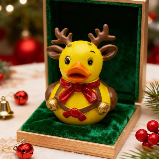 Christmas Ornament Santa Claus Deer Snowman Duck Shape Resin Figure Holiday Theme Festive Decoration