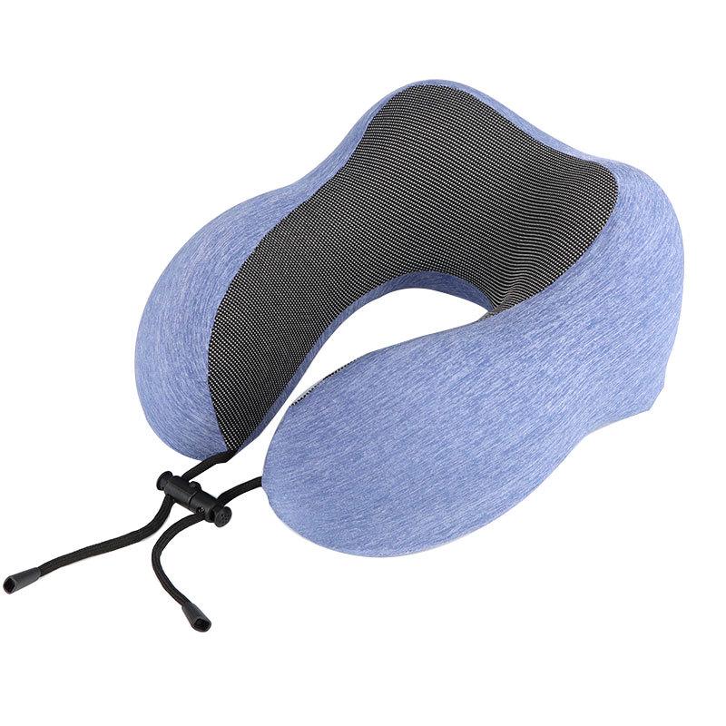 U-Shaped Ice Silk Memory Foam Neck Pillow for Cervical Support and Travel