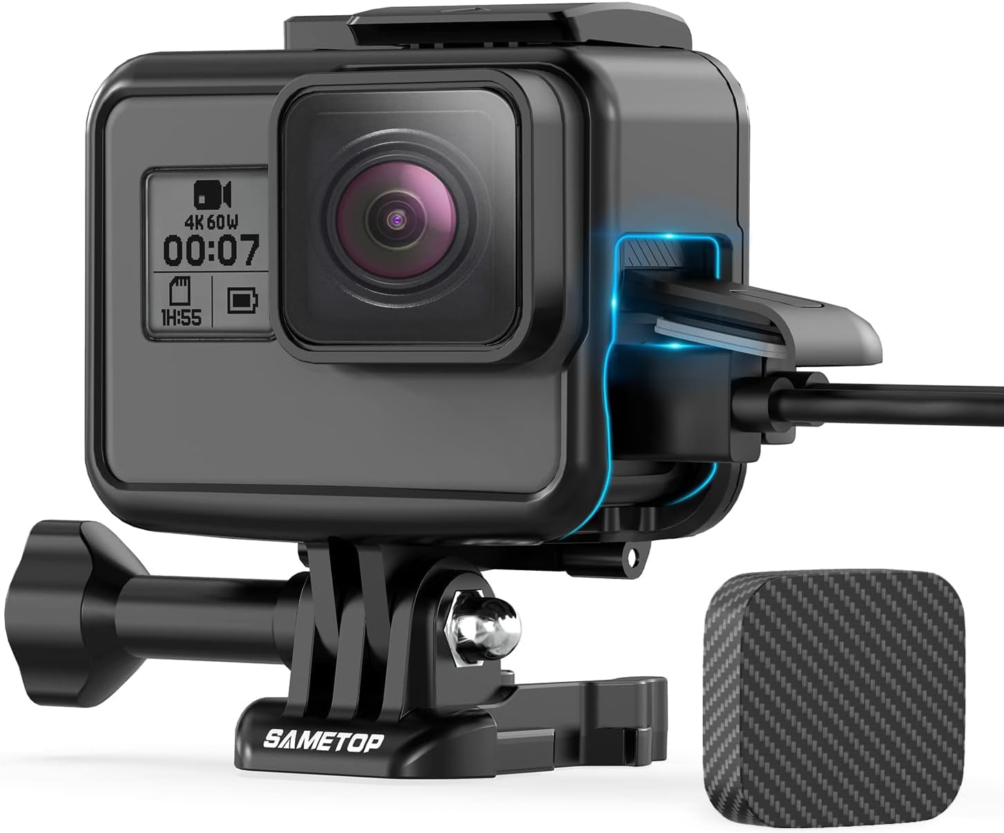 

Sametop GoPro Hero Hero Camera Compatible GoPro Protective Frame Case Housing with Lens Cover All Black Small Size 7/ 6/ 5/ (2018)