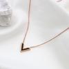 French Romantic Valentine'S Day Gift Girl Girlfriend Fashion Jewelry Acrylic V Letter Pendant Rose Gold Necklace