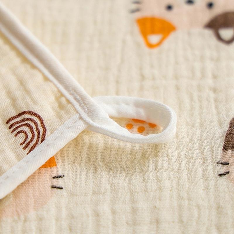 Baby Infant Cotton Wiping Towel Baby Face Towel Washcloths Nursing Towel Saliva Wipe with Cartoon Pattern 25x50cm