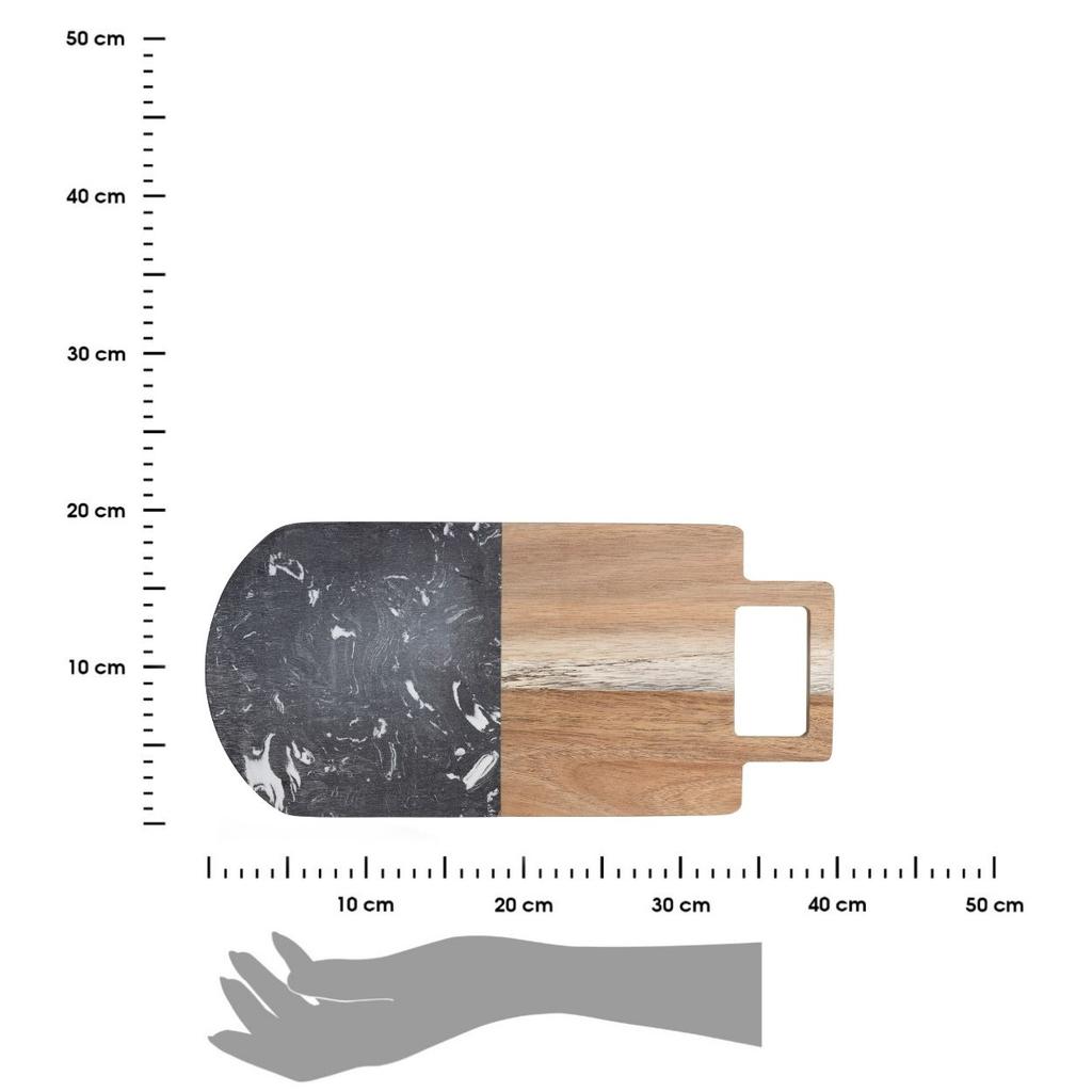 Deska Do Krojenia Z Uchwytem Czarny Marmur 38X18 Cm