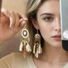 Bohemian long tassel earrings, women's high-end vacation style, personality exaggerated earrings, retro ethnic style earrings