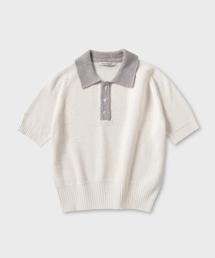 NONBLANK Raglan Half Sleeve Collar Knit_Ivory