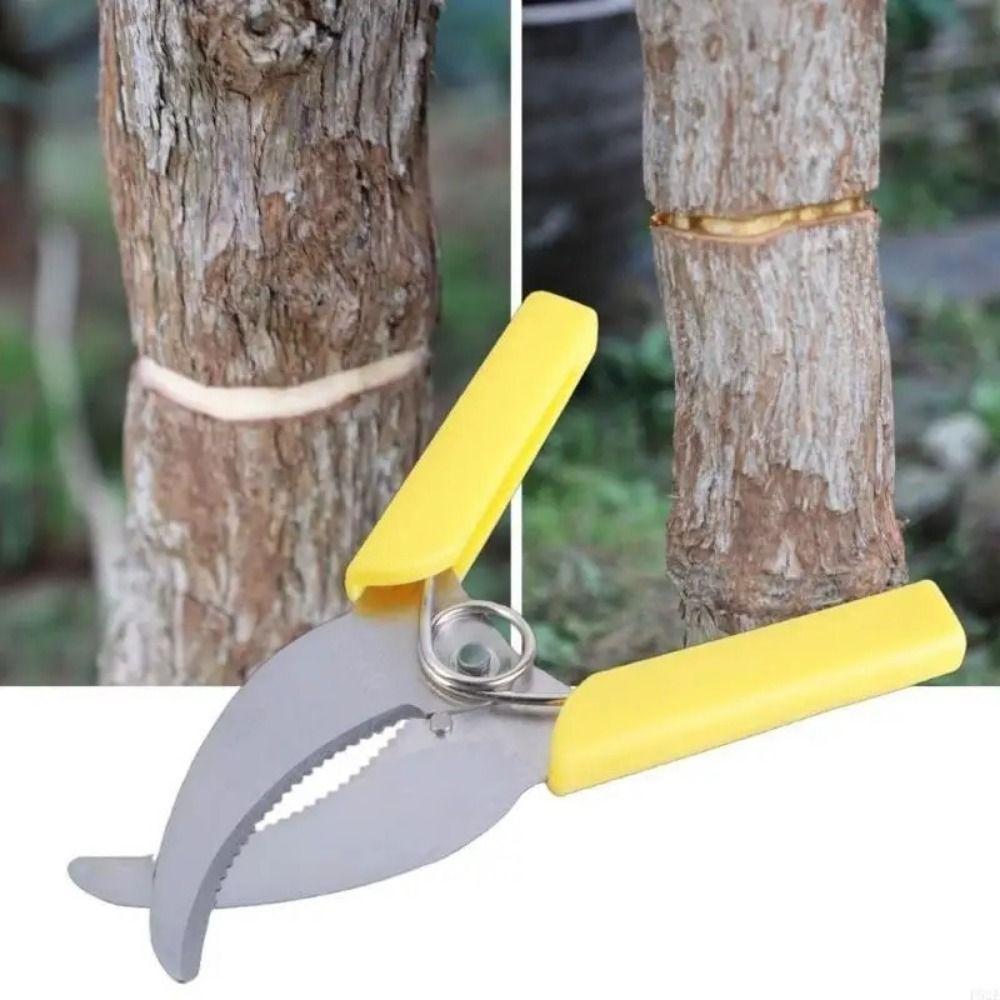 Comfortable Grip Garden Ring Shear Serrated Edge Tree Branches Ring Barking Cutter  Potted