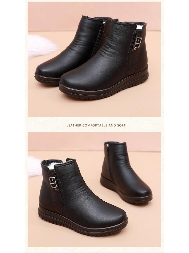 Women's Winter Warm Cotton Boots - Soft Bottom, Plus Velvet, Middle-Aged & Elderly Short Boots