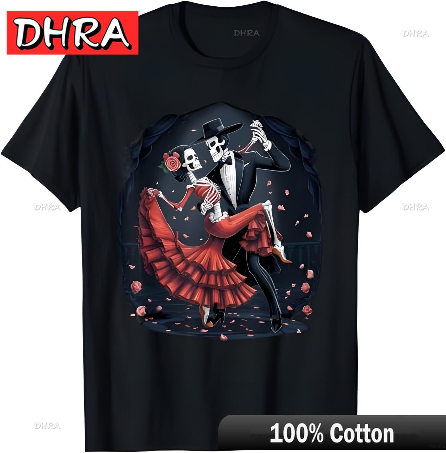 Dancing Skeleton Halloween Skull Dance Unisex OUnisex Couple TShirt Vintage Graphic Tops Bold Cute Punk Tshirts Tees for Unisex TShirt 4XL