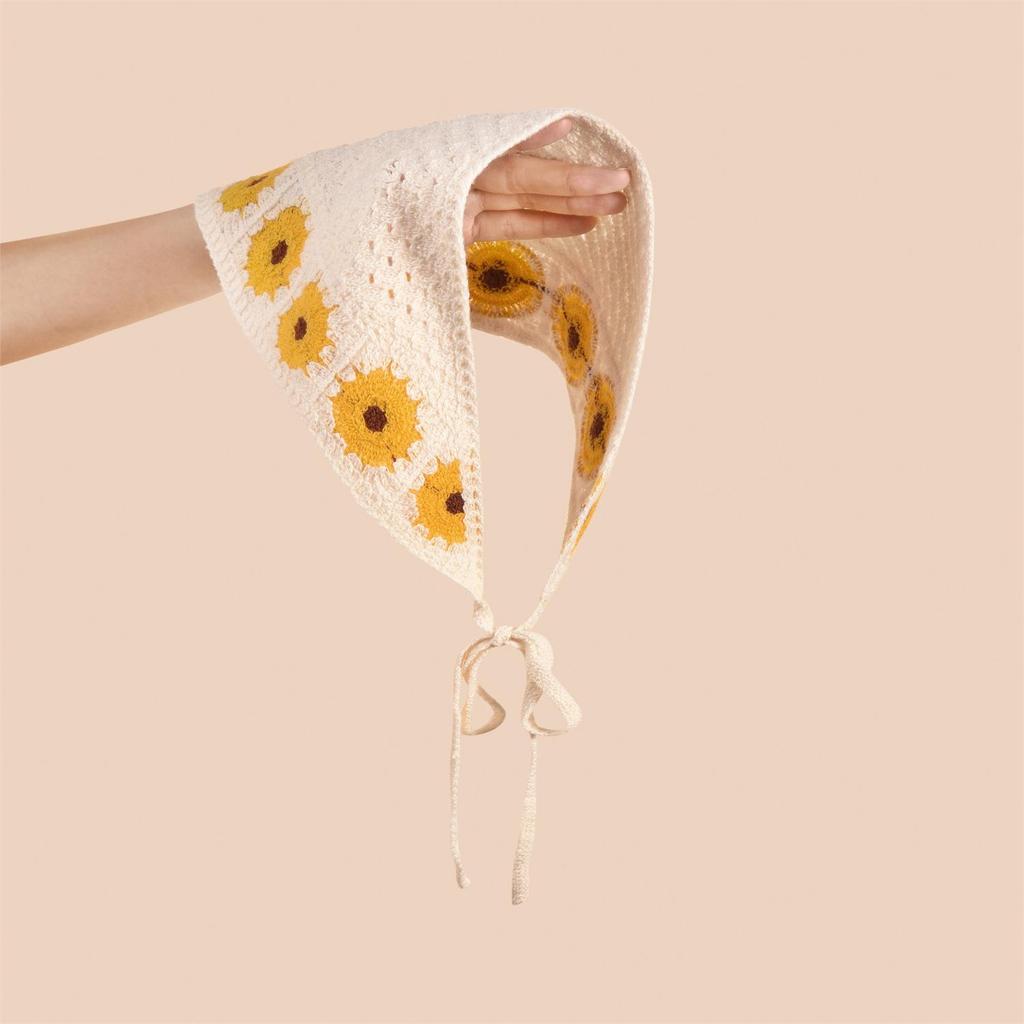 Vintage Pastoral Lace Bandana Headwrap: Chic French Silk Hair Scarf