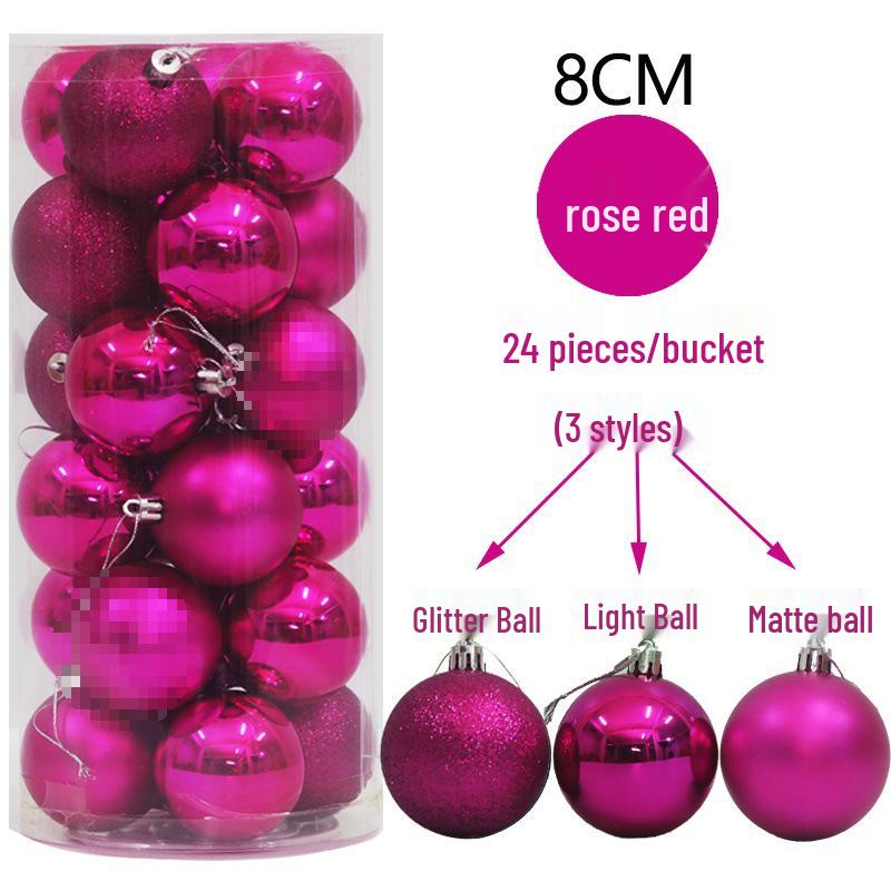 Colorful Christmas Tree Matte & Shiny Ball Decorations for Shopping Mall Ceiling