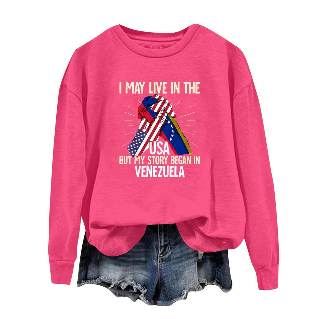 Damen bedruckter lässiger Sport-Kapuzenpullover mit langen Ärmeln und rundem Ausschnitt