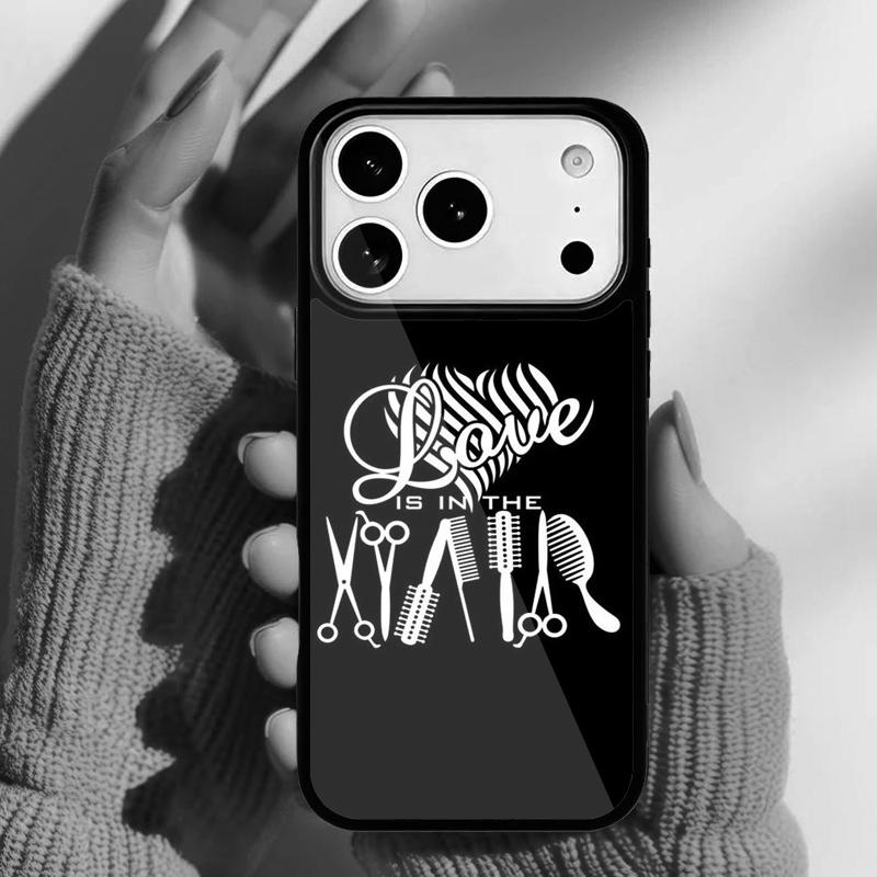 Hair Stylist Scissors Brush switch Novelty Fundas Phone Case for iPhone 17 16 15 14 13 Pro Max Back Cover for 12 11 Pro Coque