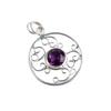 African Amethyst Gemstone 925 Sterling Silver Handmade Purple Stone Pendant 1.45" For Women PP-24-5