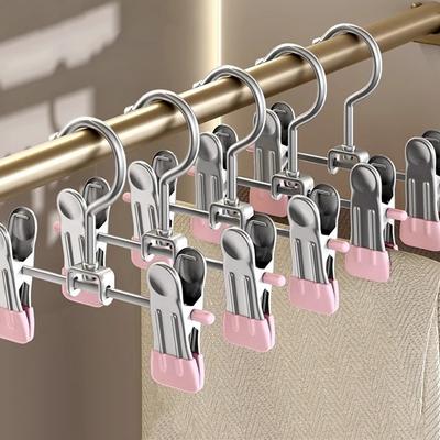 30pcs 360° Rotatable Clothes Drying Hanger Windproof Double Clip Clothes Clips Non-Slip Adjustable Pants Hanger