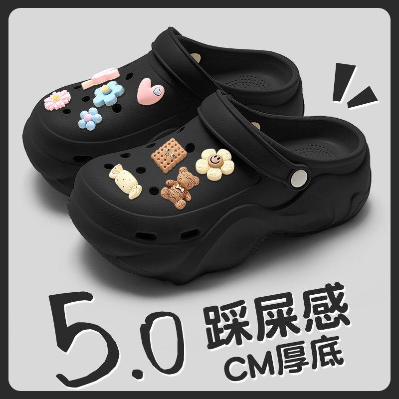 Women's 2025 Summer EVA Platform Clog Slippers - Height-Enhancing, Anti-Slip Beach Sandals