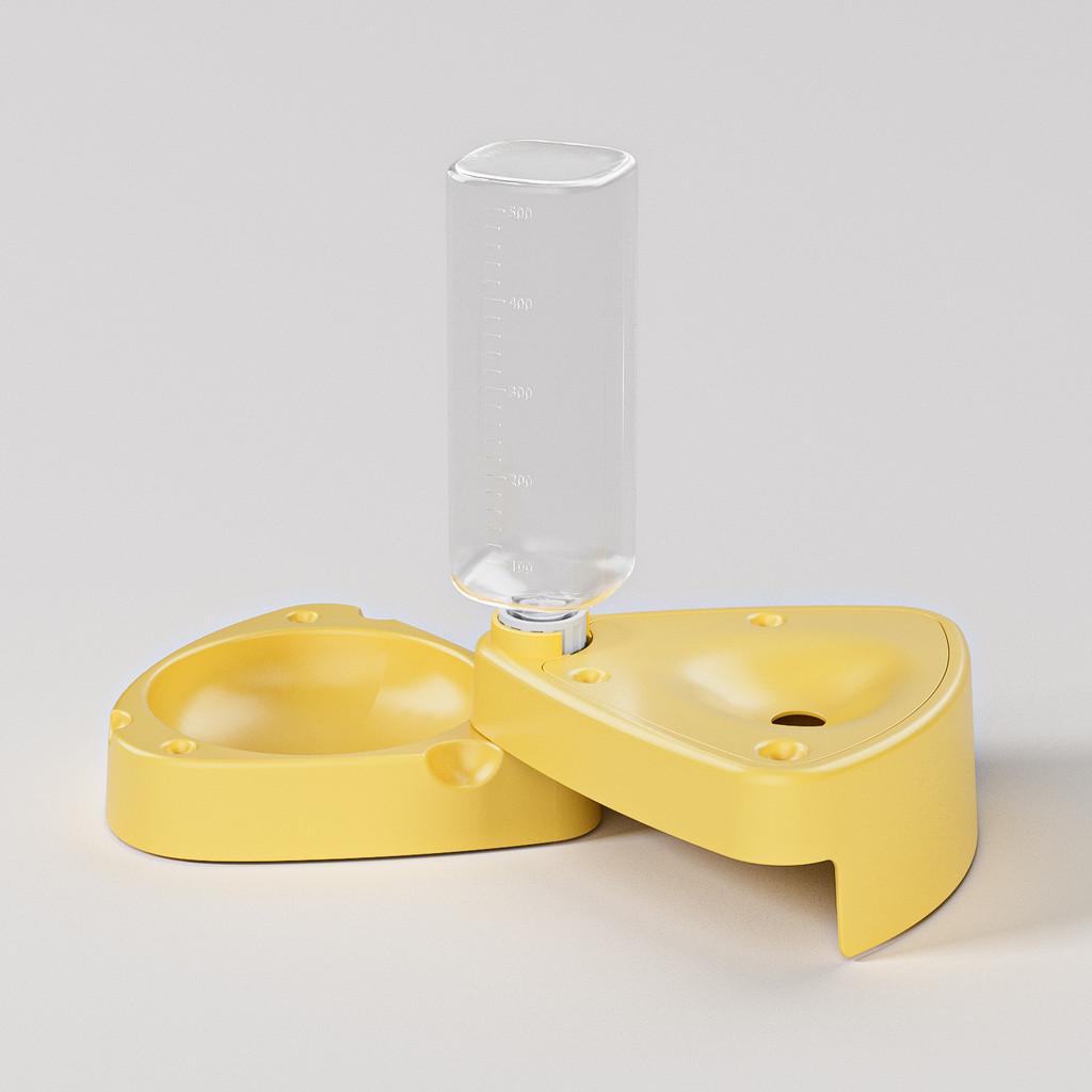 

Pet Cat Food Bowl With Water Bottle And Collapsible Design For Home Use