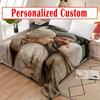 1pc Customizable Flannel Bed Blanket - Personalized Po Print, All-Season Microfiber Blanket, Machine Washable, Digital Print