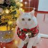 Plaid Pattern New Year's Cat Cloak Fleece Lined Xmas Cat Shawl Elegant Christmas Pet Scarf  Party