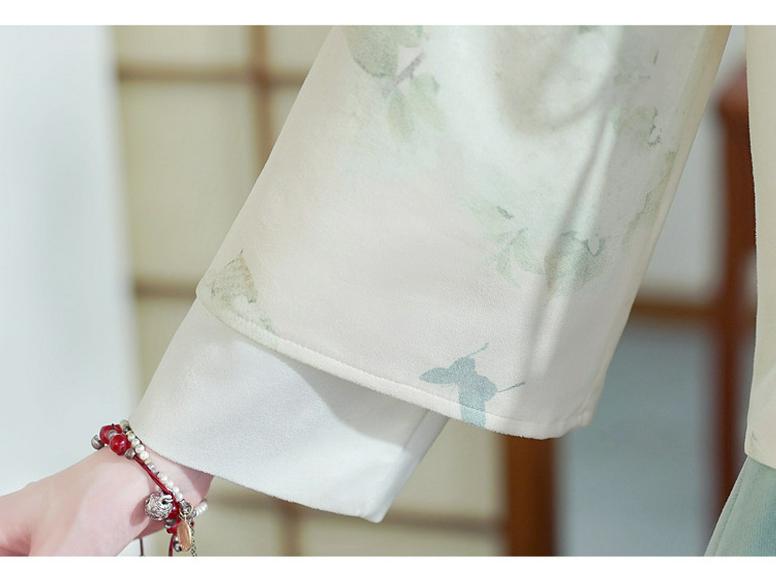 New Autumn/Winter Retro Suede Tang Suit: Stylish and Comfortable Han-Inspired Hanfu Cheongsam Top Tea Suit