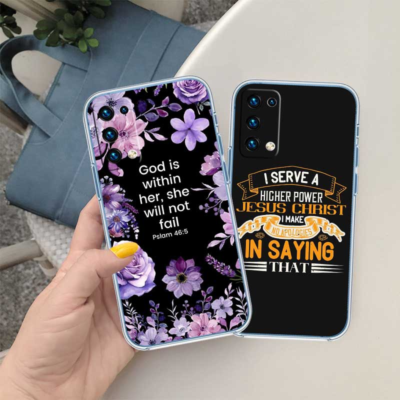 UP14 Bible verse Jesus Cross Transparent Phone Case for Motorola Moto Edge 20 30 40 50 S30 Fusion Ultra Pro Neo Lite + G200 G23