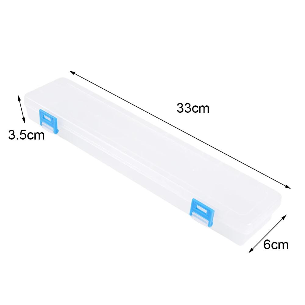 White Storage Box 33x7x3.5cm For Brushes Painting Pencils Watercolour Pen Container Drawing Tools Organizer Plastic Beading Box