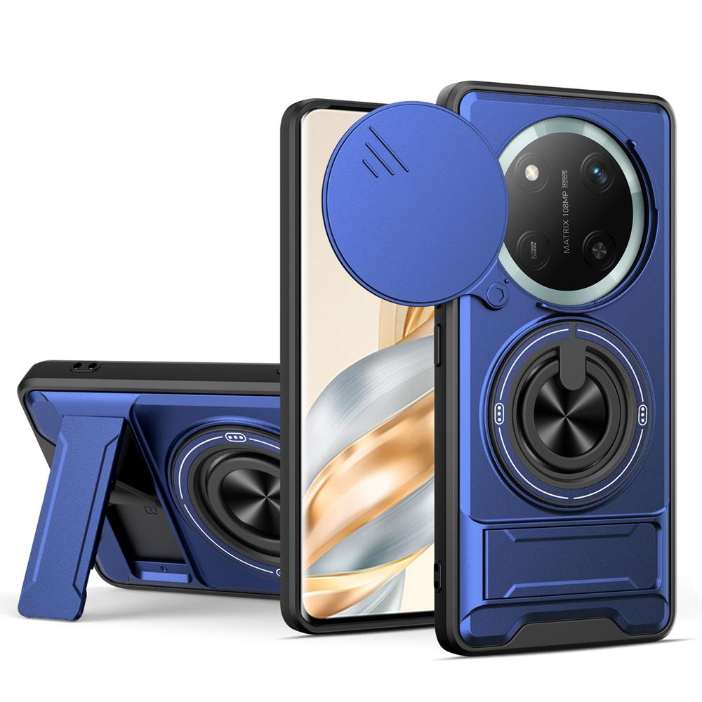 KEYSION Magnetic Phone Case for Honor X9c 5G Slide Camera Protection Upright Kickstand Shockproof Back Cover for Magic 7 Lite 5G