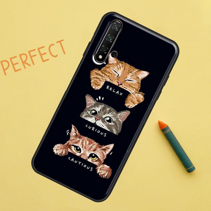 Funny Cat Art For Huawei Nova 10 9 SE 11 Pro 12i 11i 8i Y60 Y70 Y90 Y61 Y91 Y72 Y73 P20 P40 P30 Lite Case