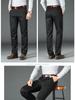 Men's Autumn/Winter Casual Gray Stretch Cotton Pants, Straight-Leg, Loose-Fit, Mid-Rise, Solid Color, Durable, Military Green J856A.