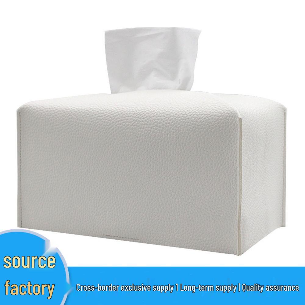 Korean Leather Tissue Box: Square Pull-Out Design for Home & Hotel Decor
