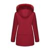 Women’s Parka Coats Faux Fur Hooded Fleece Lining Zipper Warm Cotton Jackets Mid-length Puff Outerwear Winter Clothes