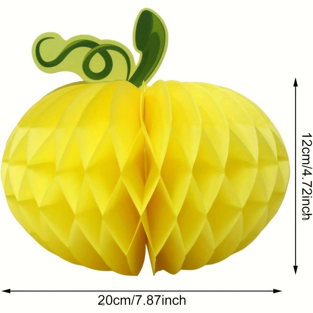 6PCS Tissue Paper Pumpkin - 3D Honeycomb Hanging Ornaments & Table Centerpieces - for Halloween, Thanksgiving, Fall Festival Decor (20cm)