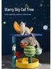 Starry Sky Cat Climbing Frame with Sisal Scratching Post and Space Capsule Bed.
