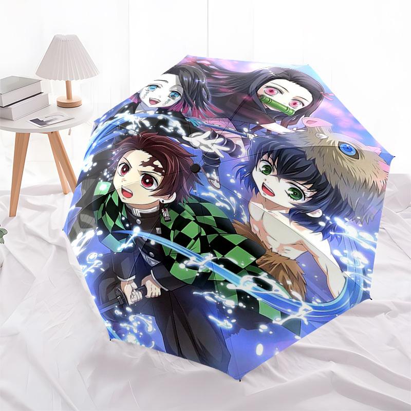 1pc Anime Characters Automatic Opening Umbrella - Portable 3-Fold Design with Iron Frame - Outdoor for Fans, Travelers, Daily Use - Perfect Gift for A
