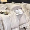 A-Class Tencel Cotton Luxury 4-Piece Bedding Set: Skin-Friendly Jacquard Satin Duvet & Fitted Sheet