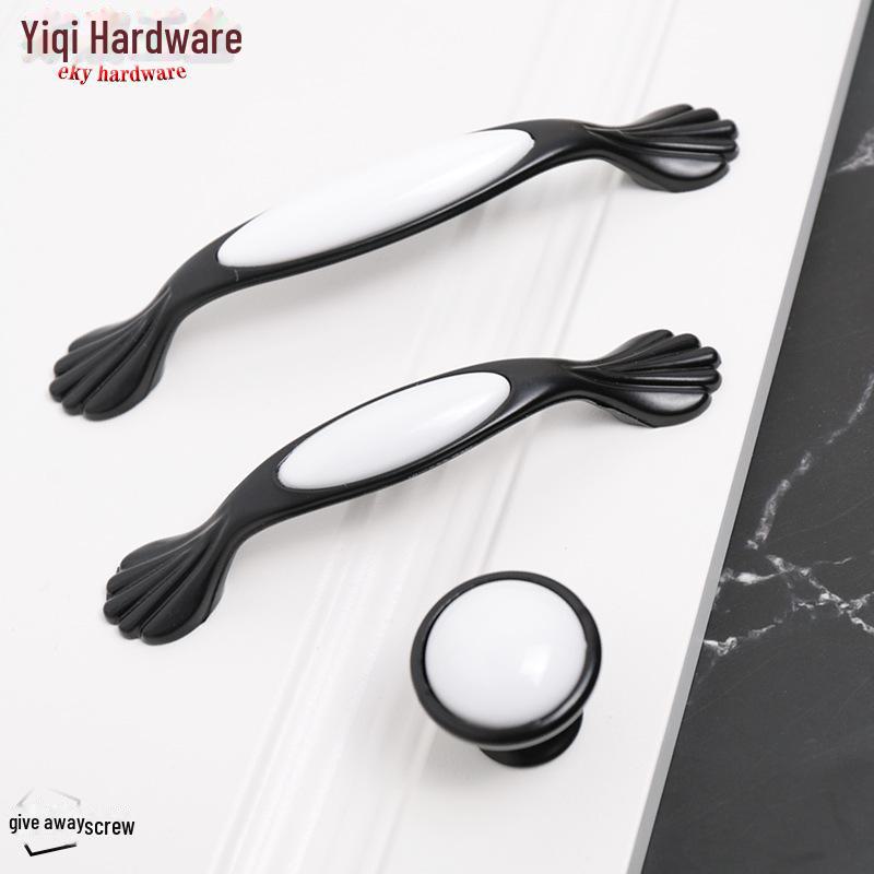 Czarno-biały europejski styl złoty uchwyt do drzwi do szafki, szafy, szuflady i szafki na buty