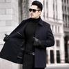 Autumn and winter double-sided cashmere coat lapel winter middle-aged woolen coat men's down liner mid-length coat