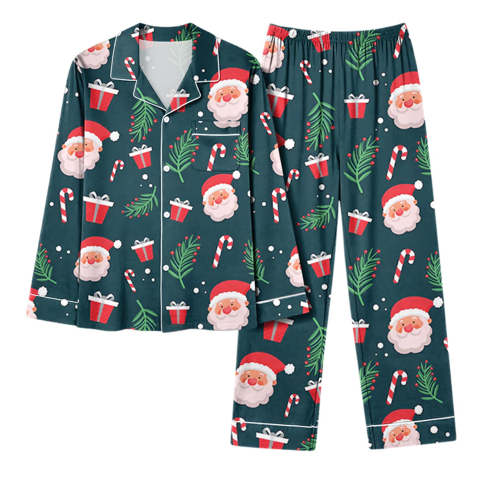 

Женский повседневный модный комплект для дома с длинным рукавом и брюками с рождественским принтом XL