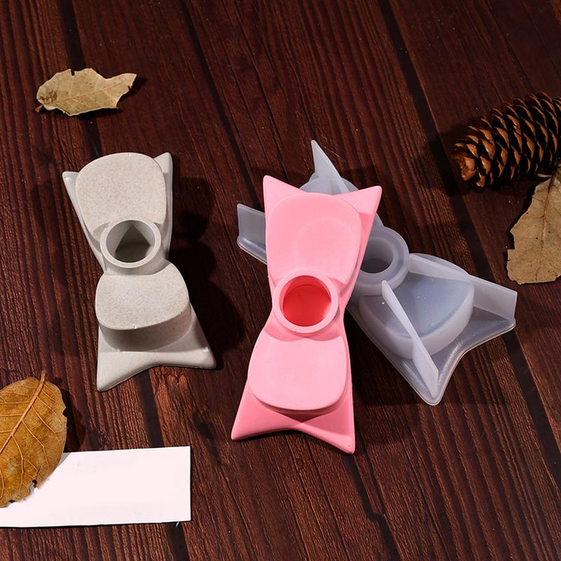 Resin Candlestick Holder Mold Bowtie Candle Holder Silicone Mold Art Craft Decorative Casting Mould For Concrete Cement Gypsum