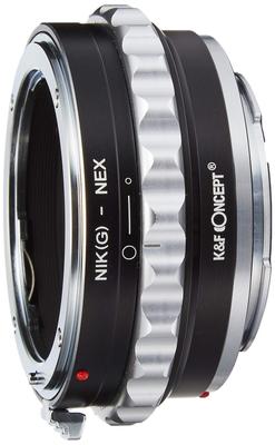 Concept Lens Mount Adapter F Mount Type Lens Sony E Mount with Aperture Ring K&F KF-NGE2 (Nikon (G Compatible) Conversion)