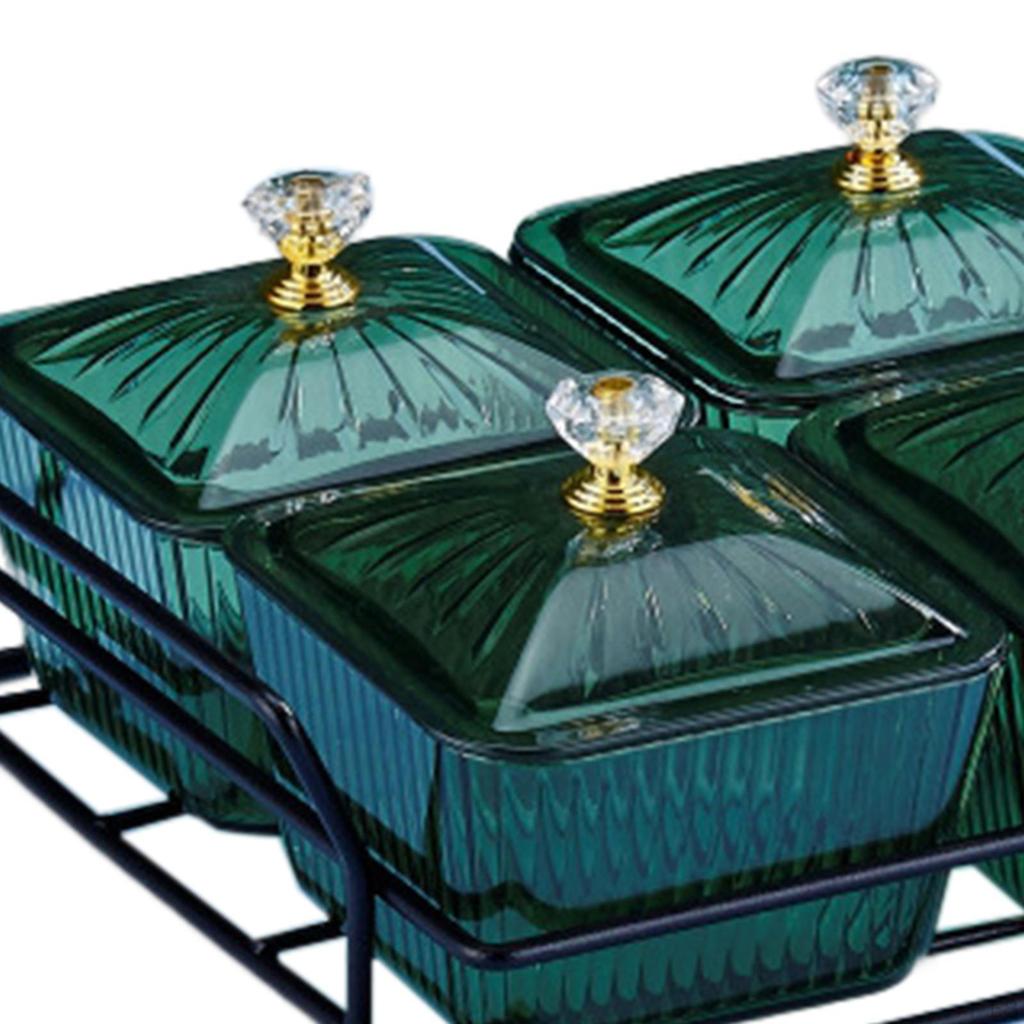 Divided Serving Dishes Appetizer Tray Caddy Platter Desserts Plate Dried Fruit