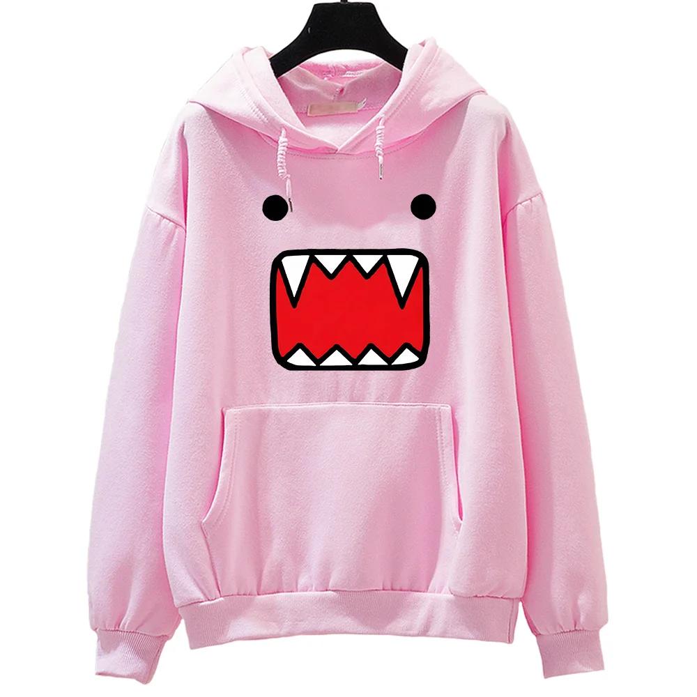 Domo Kun Print Sweatshirts Japanese Anime Clothing Graphic Hoodies Female/male Prevalent Sudaderas Autumn Winter Fleece Pullover