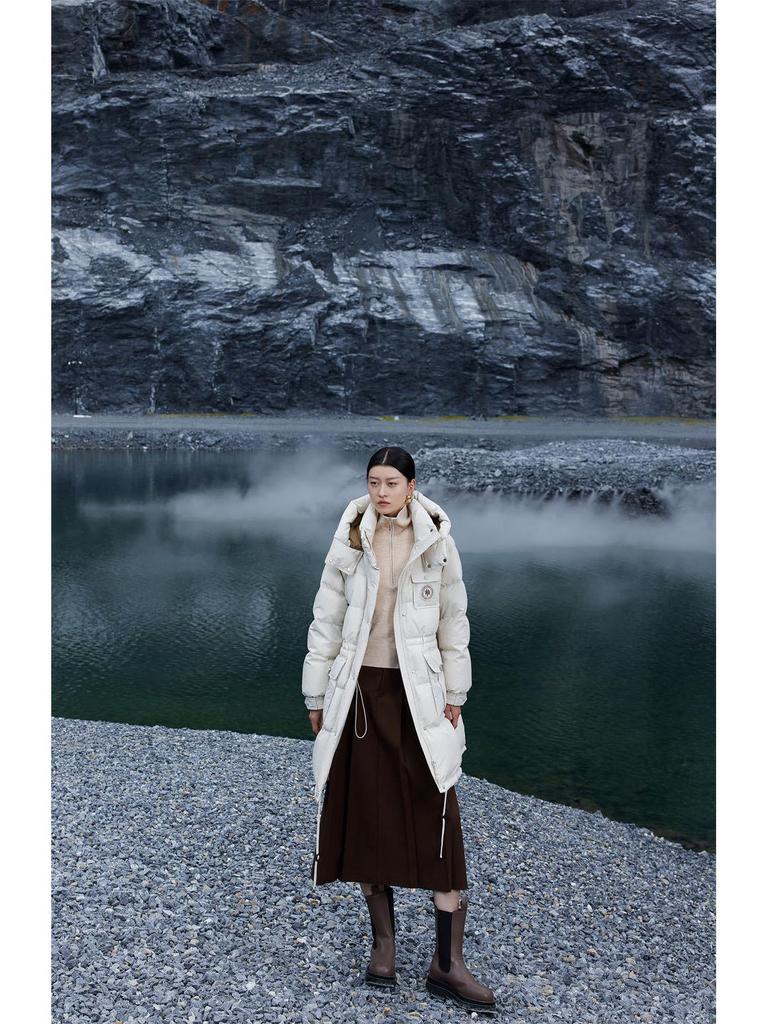 Women's 2025 Winter Luxury Long Down Jacket: Thick, Warm, Hooded Outerwear