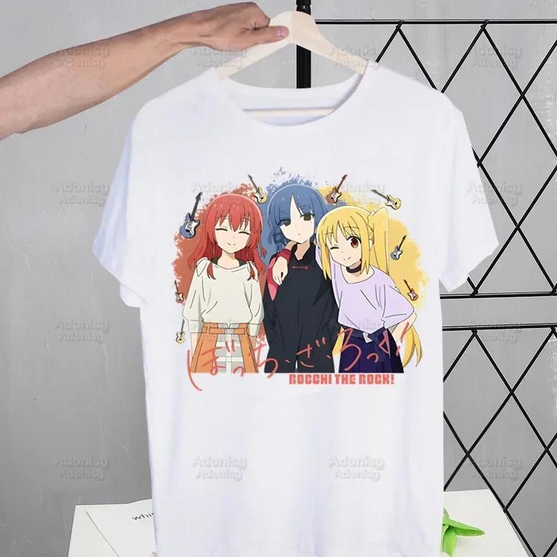 Bocchi The Rock T-shirts Summer Men/Women Hip Hop Funny Print Kessoku Band Tshirt Hitori Gotou T Shirts Short Sleeve Tops