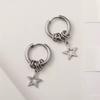 Punk Hip Hop Pentagram Pendant Earrings for Women Trendy Silver Color Star Geometric Circular Drop Earrings Jewelry Accessories