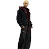 Mens Thick Warm PU Leather Puffer Jacket With Red Faux Fur Collar Hooded Streetwear Winter Coat