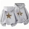 Girl Hoodie Zip Up Tops Pink Black Gray Hoodies Kid Autumn Zipper Style Children Outdoors Coat