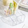 Plastic Pen Holder Transparent Square Pen Container Multifunctional Large Capacity Stationery Storage Bucket Student Gift